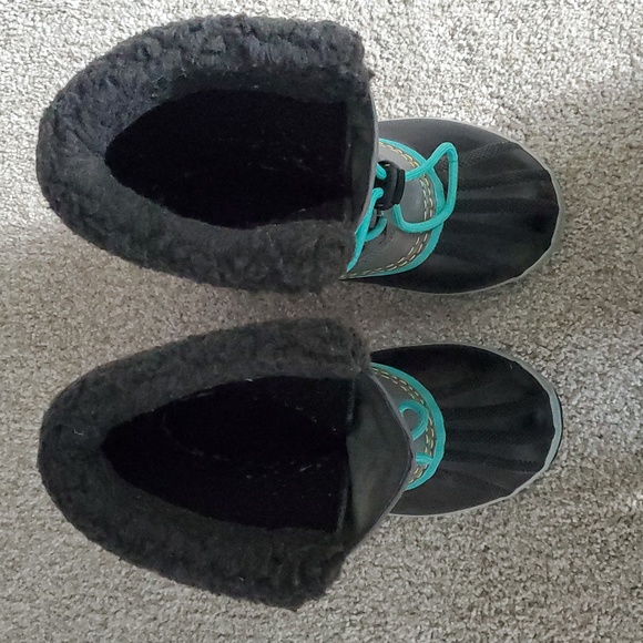 Sorel Youth Yoot Pac Boots Grey and Teal - Size 4 - Picture 2 of 5
